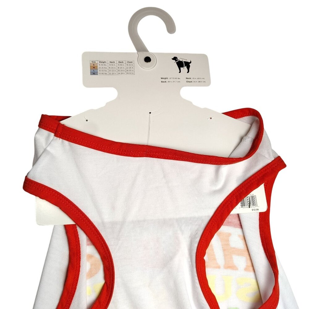 Spiritual Pride Dog Tank Top X-Large Red and White Rainbow Text - Picture 7 of 9